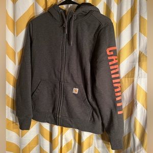 Women’s Carhartt fleece lined rain defender zip up hoodie